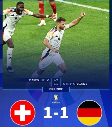 惊险绝平！德国上次大赛小组赛全胜，还是2012年欧洲杯