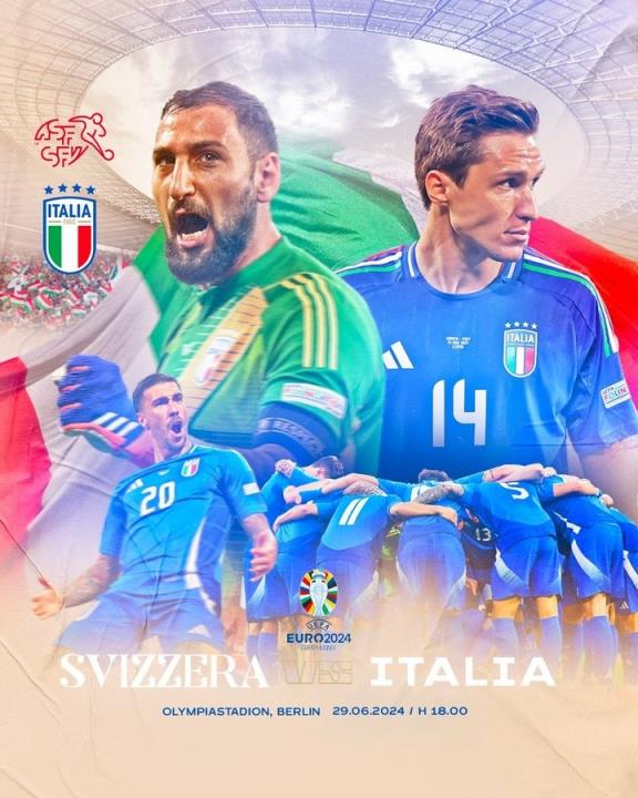 意大利&瑞士晒海报预热淘汰赛：多纳鲁马、基耶萨等人出镜